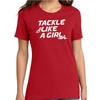Tackle Like a Girl Tee, Red