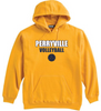 Perryville Volleyball Hooded Sweatshirt, Gold