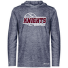 New Covenant Knights Basketball Logo LS Hooded Performance T-Shirt, Navy