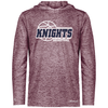 New Covenant Knights Basketball Logo LS Hooded Performance T-Shirt, Maroon