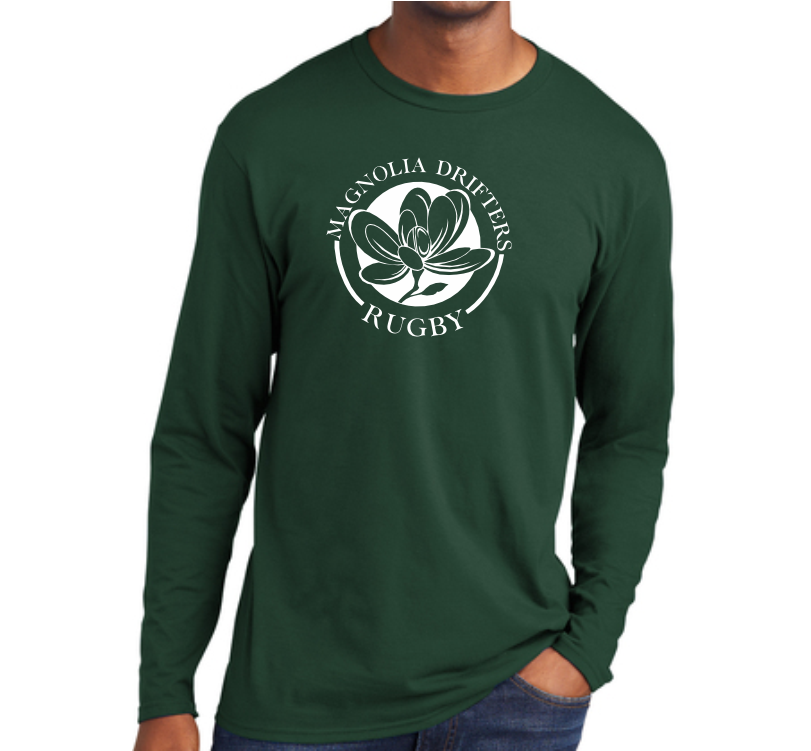 Magnolia Drifters LONG Sleeve Cotton T-Shirt, Forest