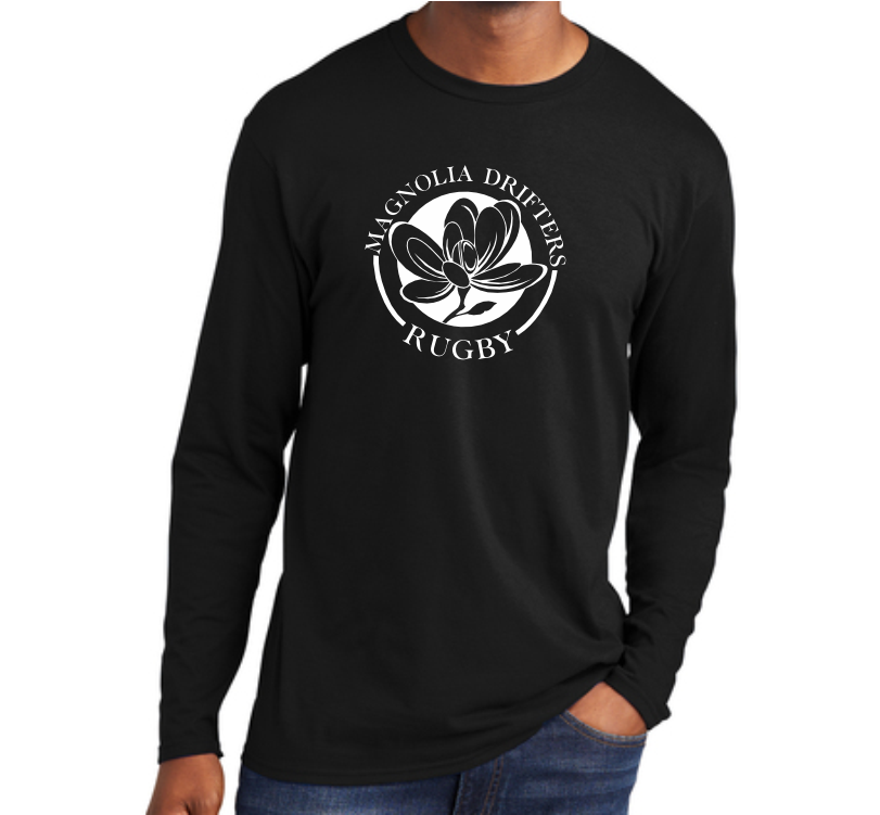Magnolia Drifters LONG Sleeve Cotton T-Shirt, Black