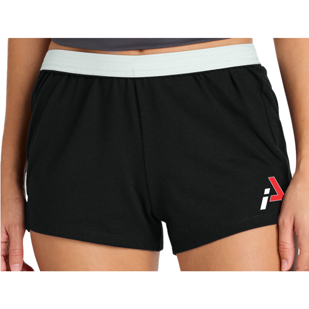 Infinite Athletics Ladies Roll Top Shorts, Black