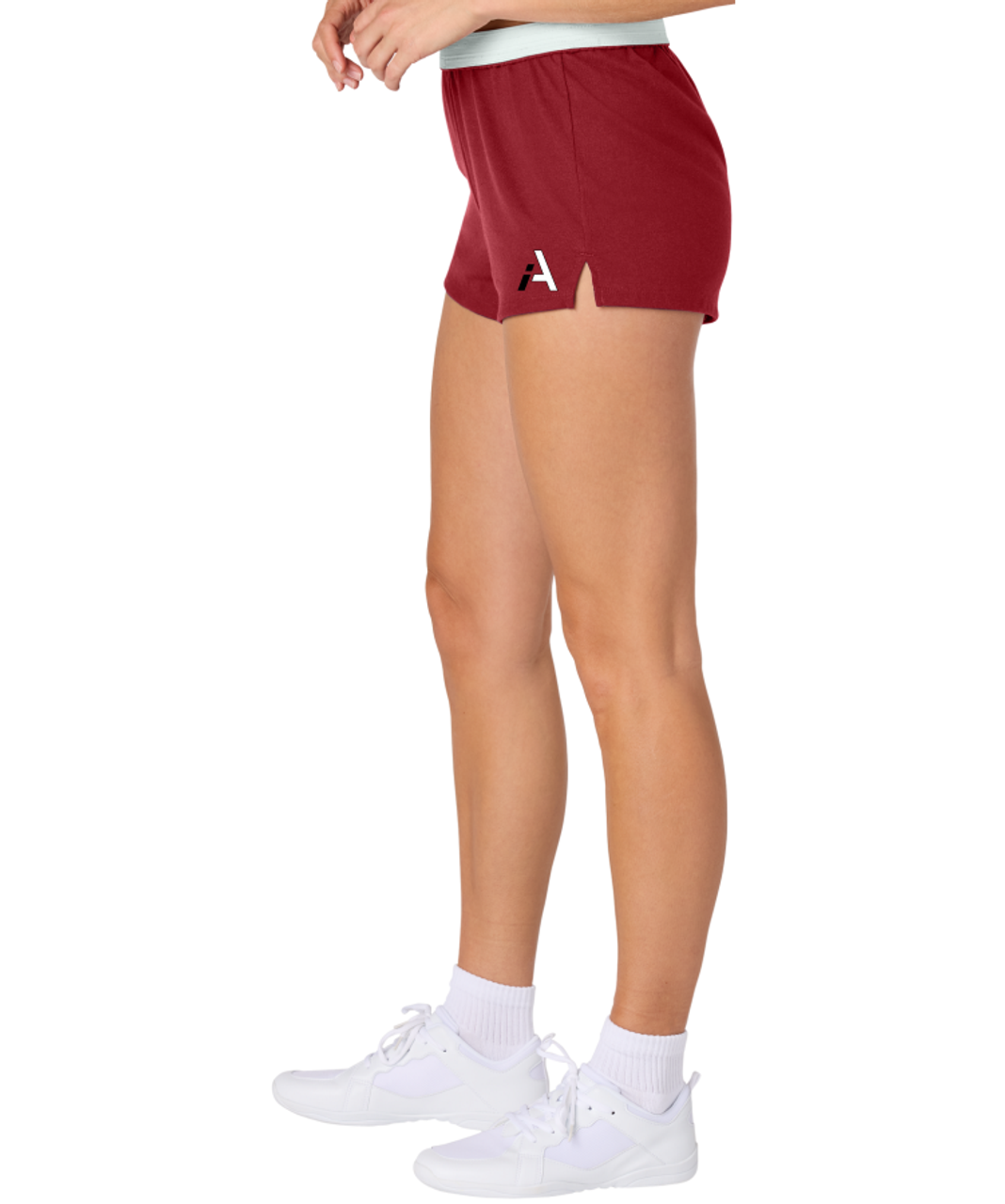 Infinite Athletics Ladies Roll Top Shorts, Red