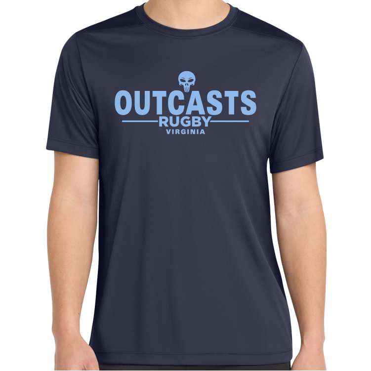 Outcasts Rugby SHORT Sleeve Performance Tee, Navy