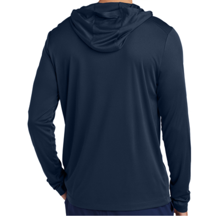 Outcasts Rugby Hooded Long Sleeve Performance Tee, Navy