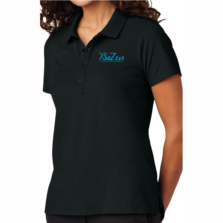 SoZen Health & Wellness Polo, Black
