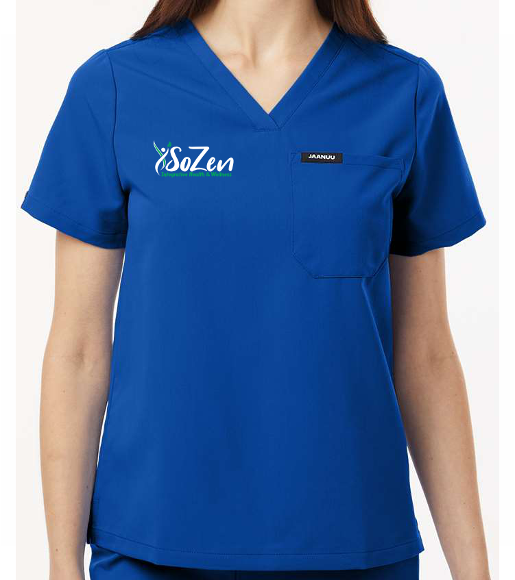 SoZen Health & Wellness Scrub Top, Royal