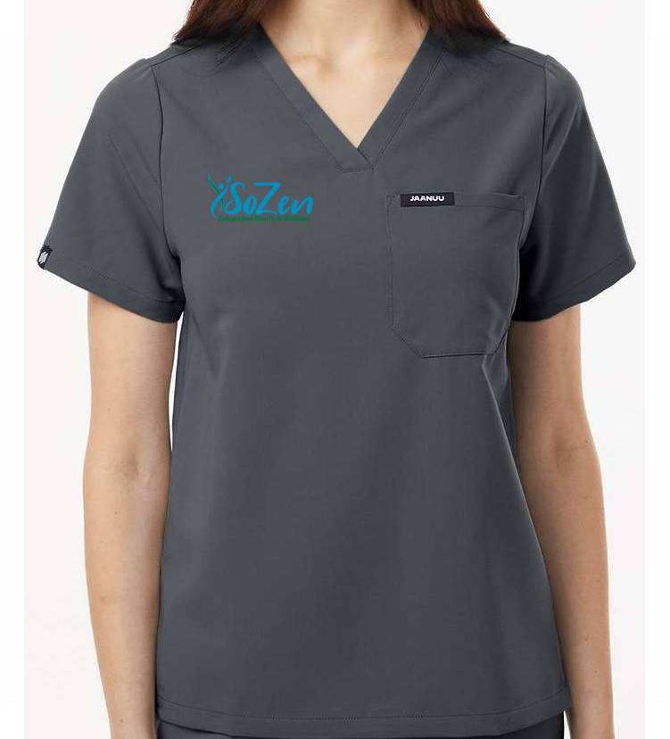 SoZen Health & Wellness Scrub Top, Carbon