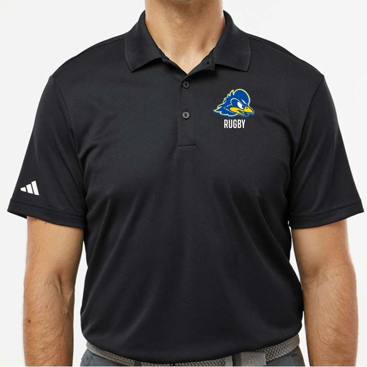 Delaware Rugby Adidas Performance Polo, Black