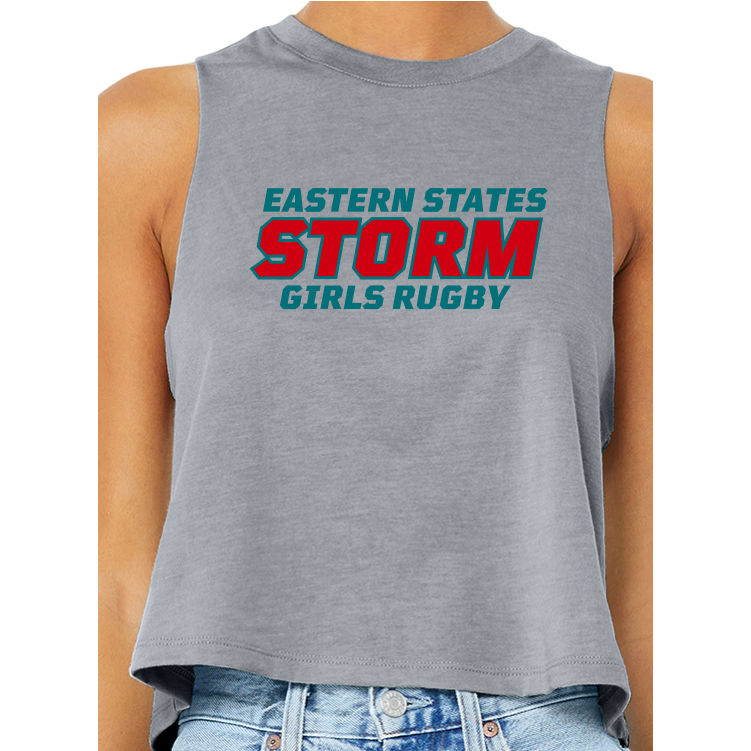 Eastern States Storm Ladies Cropped Tank, Gray