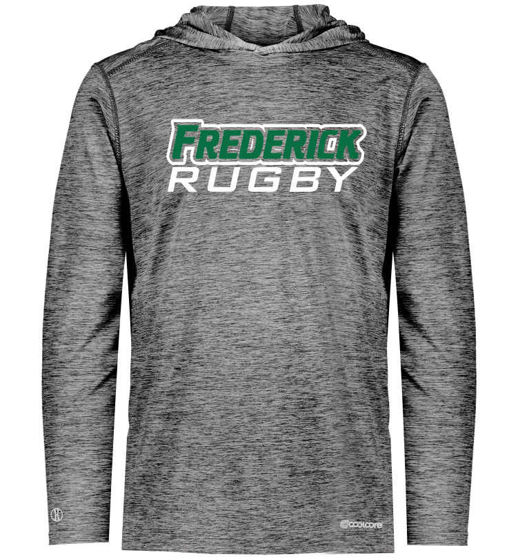 Frederick RFC Long Sleeve Hooded Performance Shirt, Black
