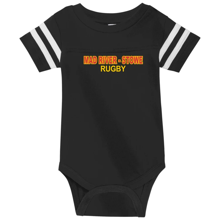 Mad River Stowe RFC Infant Twin Stripe Onesie, Black