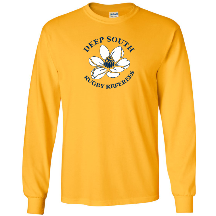 Deep South Rugby Referees Cotton Tee, Gold