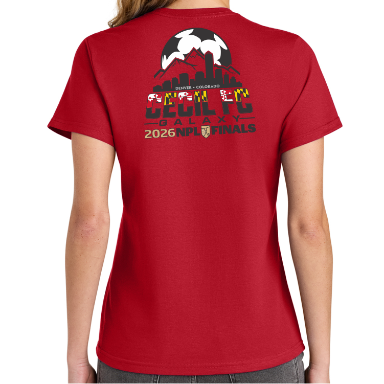 Cecil FC Galaxy SHORT Sleeve Cotton Tee, Red