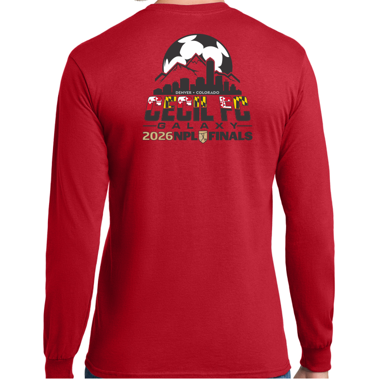 Cecil FC Galaxy LONG Sleeve Cotton Tee, Red