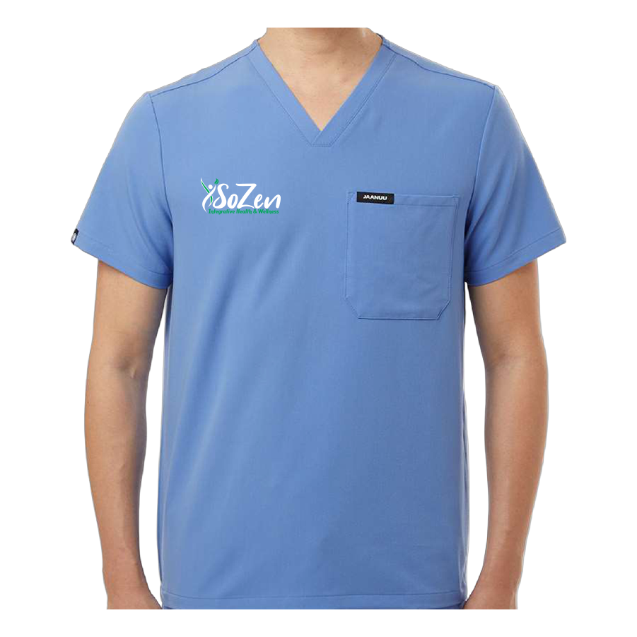 SoZen Health & Wellness Scrub Top, Ceil Blue