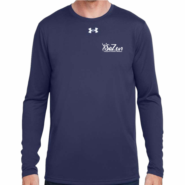 SoZen Health & Wellness UA LS Performance Tee, Navy