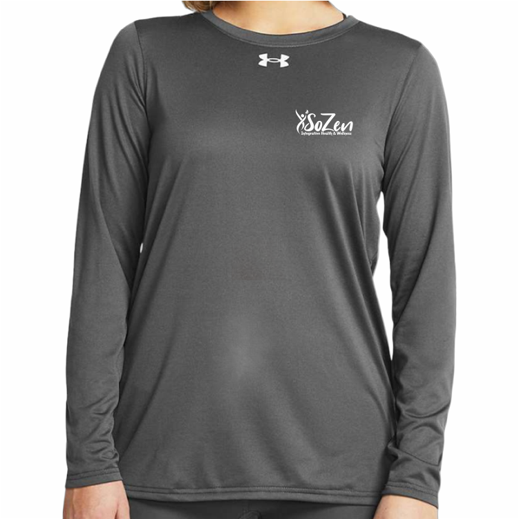 SoZen Health & Wellness UA LS Performance Tee, Gray
