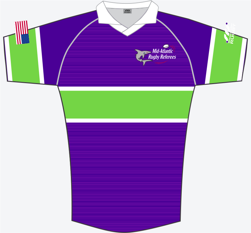 Mid-Atlantic Rugby Referees MATCH FIT Jersey, Purple/Lime