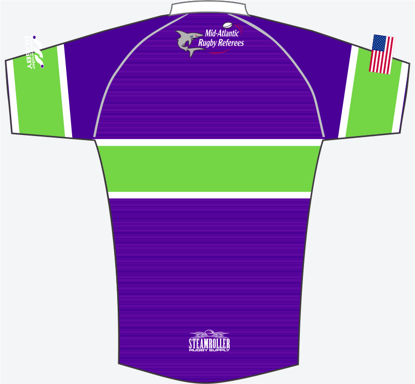 Mid-Atlantic Rugby Referees MATCH FIT Jersey, Purple/Lime
