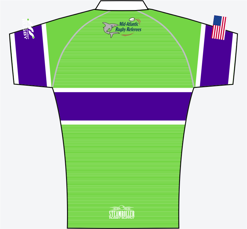 Mid-Atlantic Rugby Referees LADIES FIT Jersey, Lime/Purple