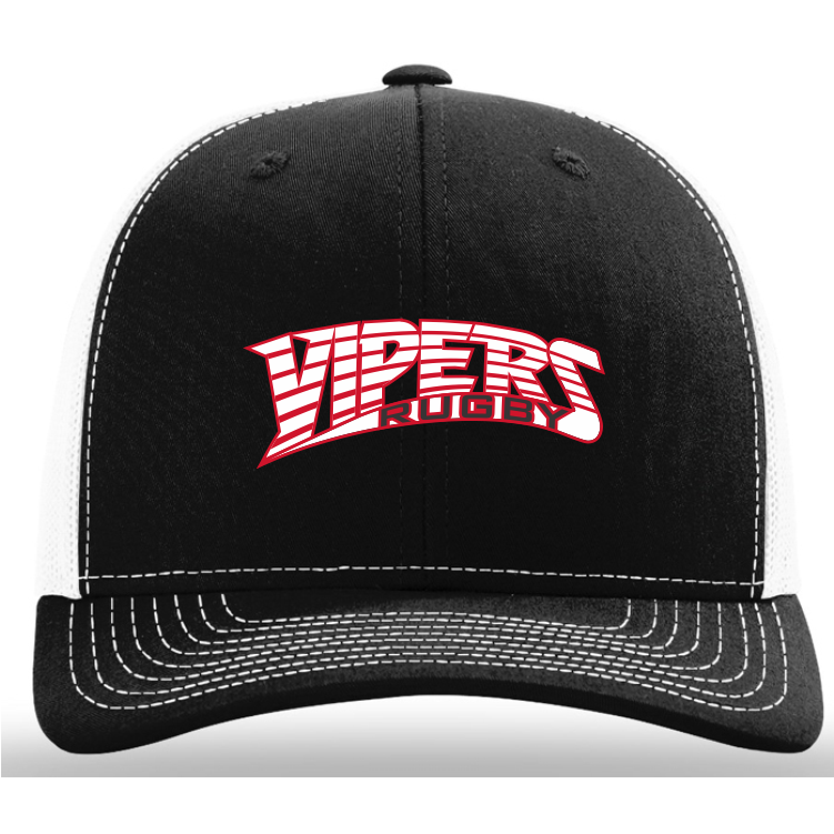 Vipers Rugby Snapback Hat, Black/White