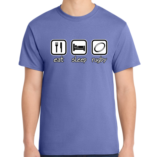 'Eat, Sleep, Rugby' Tee, Violet