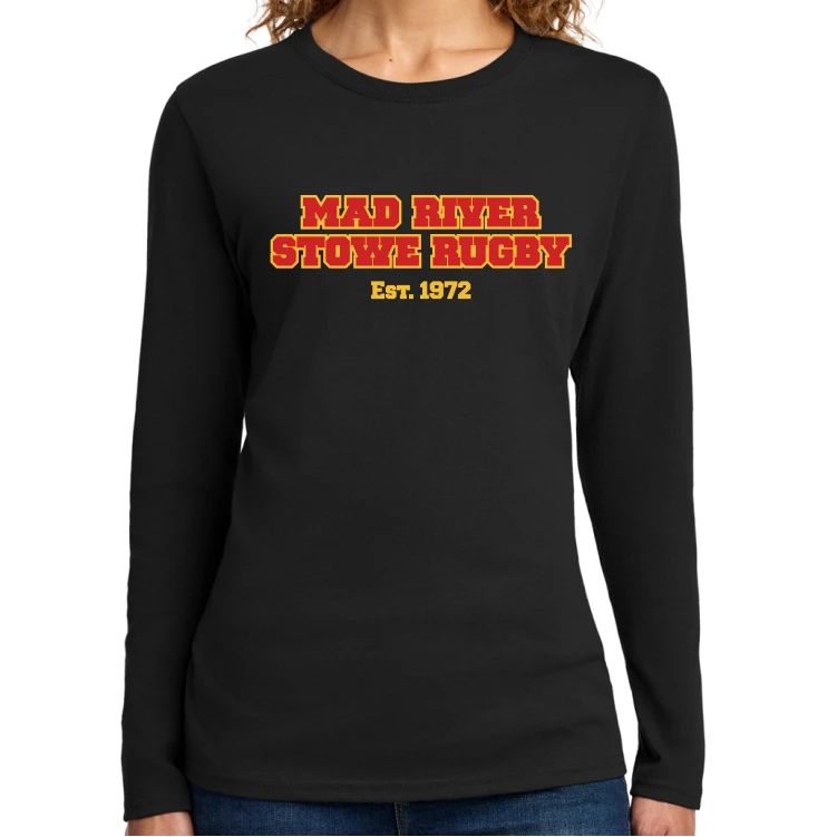 Mad River Stowe RFC Ladies Cut Cotton Tee, Black