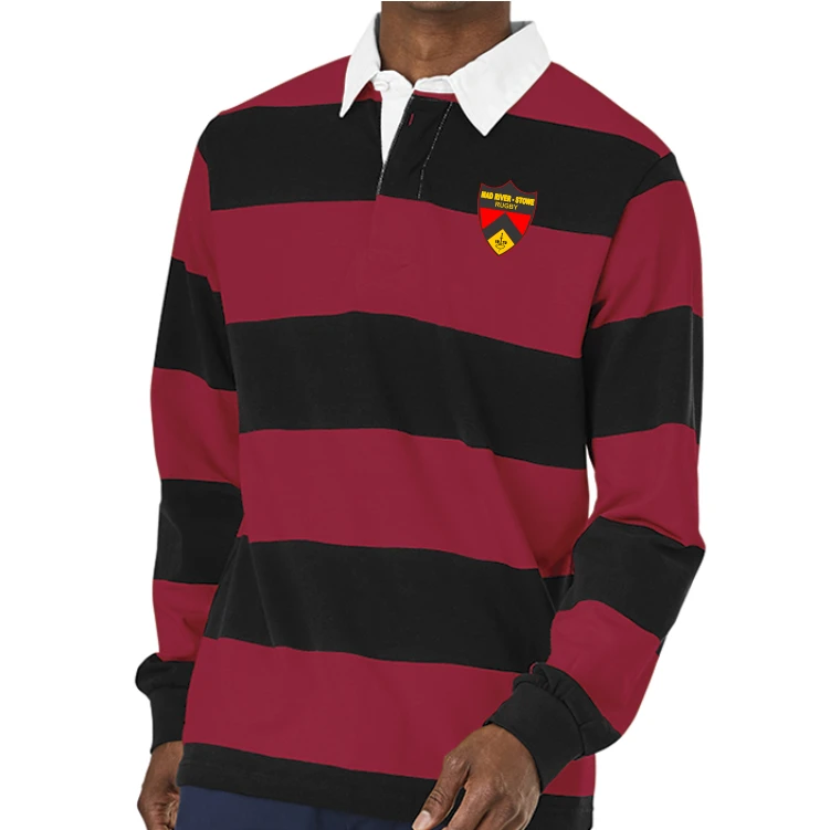 Mad River Stowe RFC Old School Polo, Black/Red