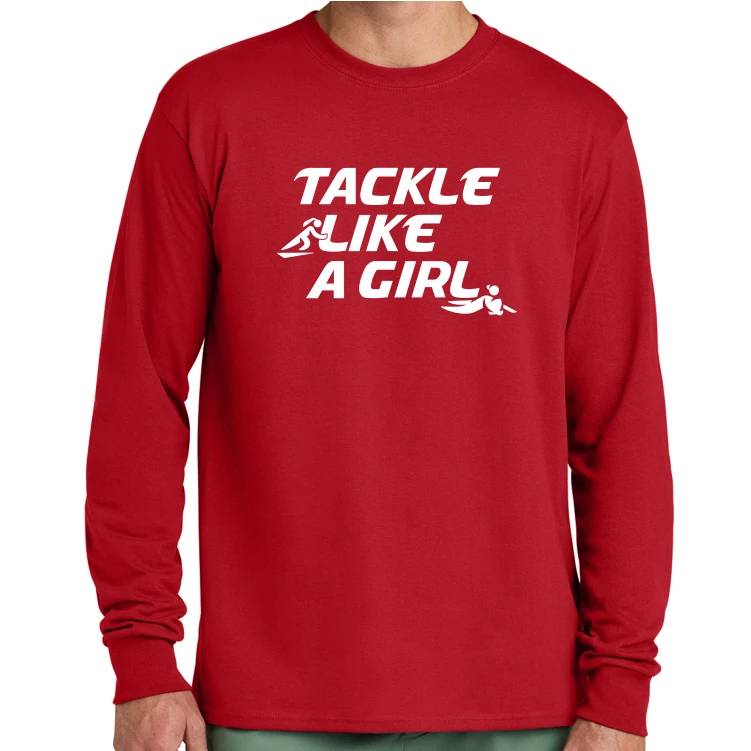 Tackle Like a Girl Tee, Red