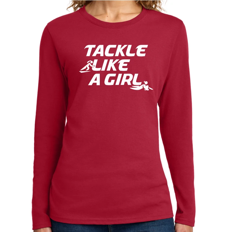 Tackle Like a Girl Tee, Red