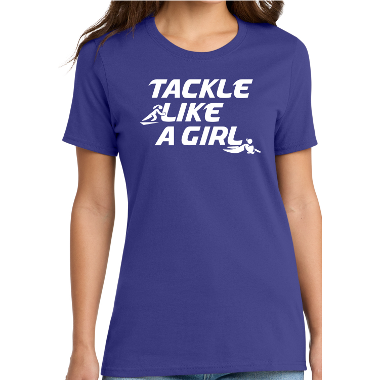 Tackle Like a Girl Tee, Purple