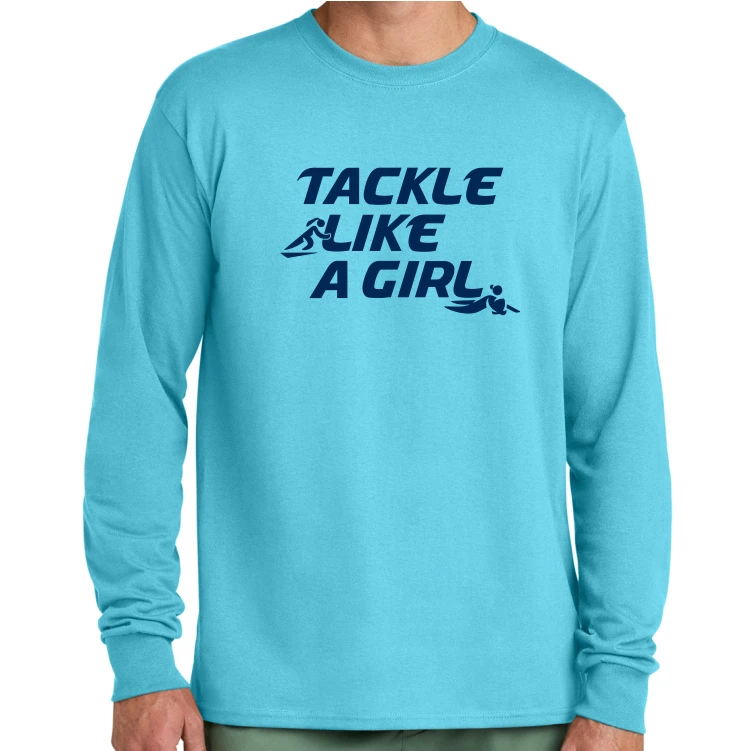 Tackle Like a Girl Tee, Aqua