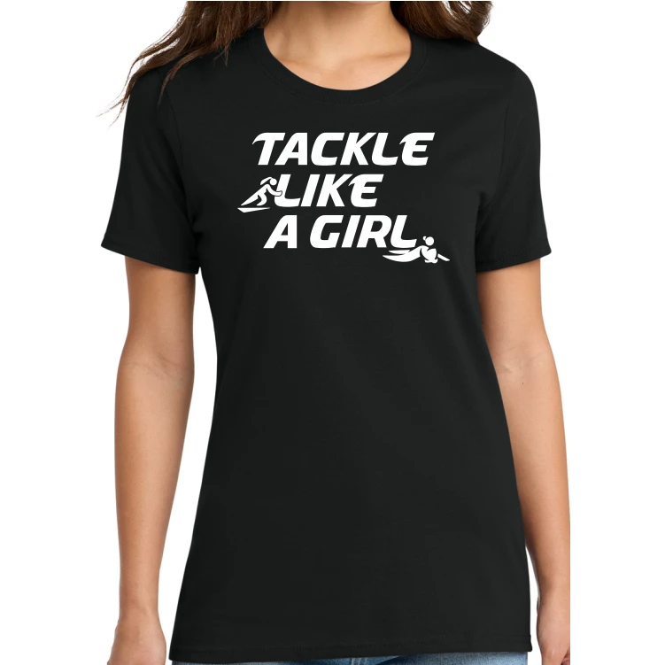 Tackle Like a Girl Tee, Black