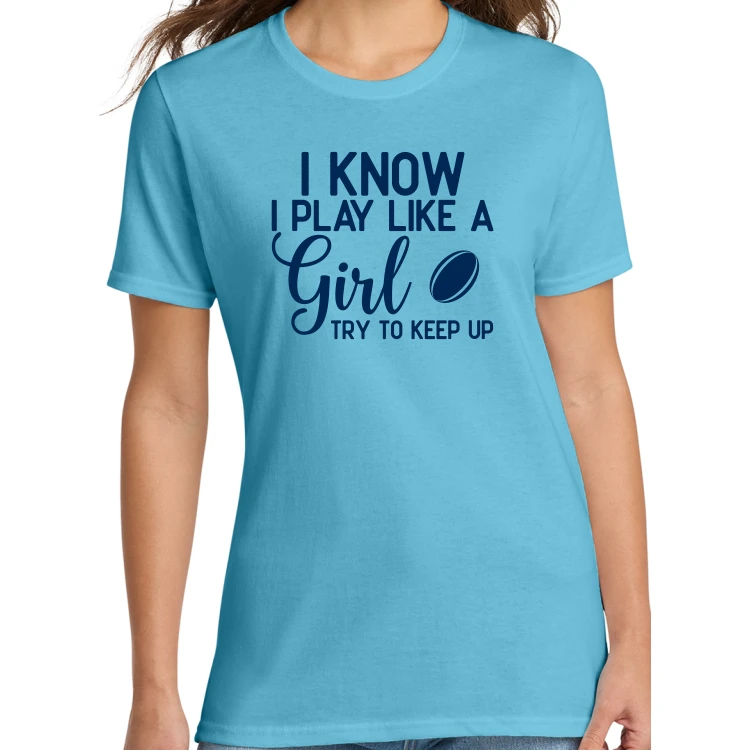 Try to Keep Up Tee, Aqua