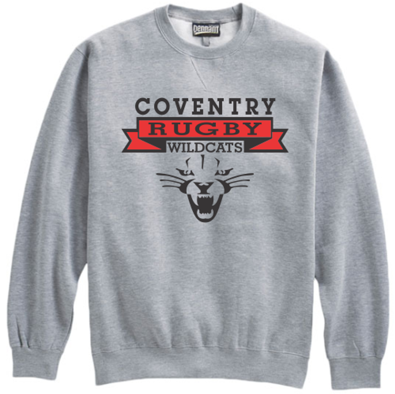 Coventry Rugby Wildcats Crewneck Fleece, Gray