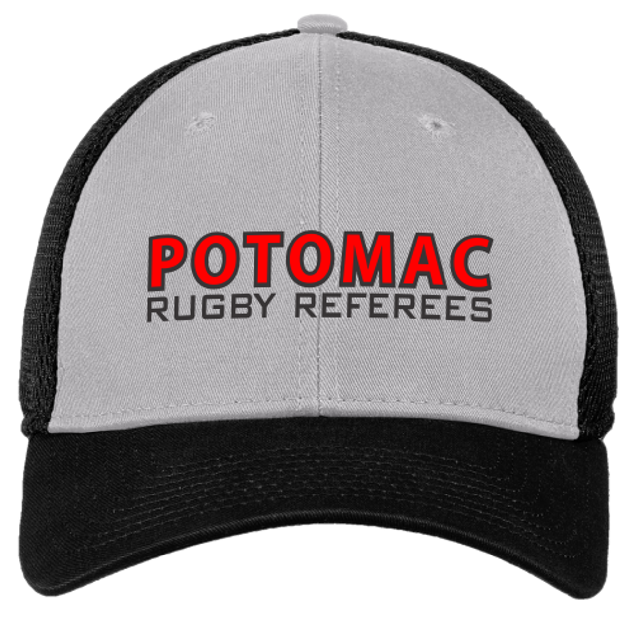 Potomac Referees Stretch Mesh-Back Hat, Gray/Black