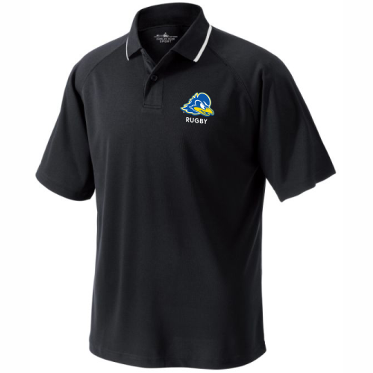 Delaware Rugby Performance Polo, Black/White