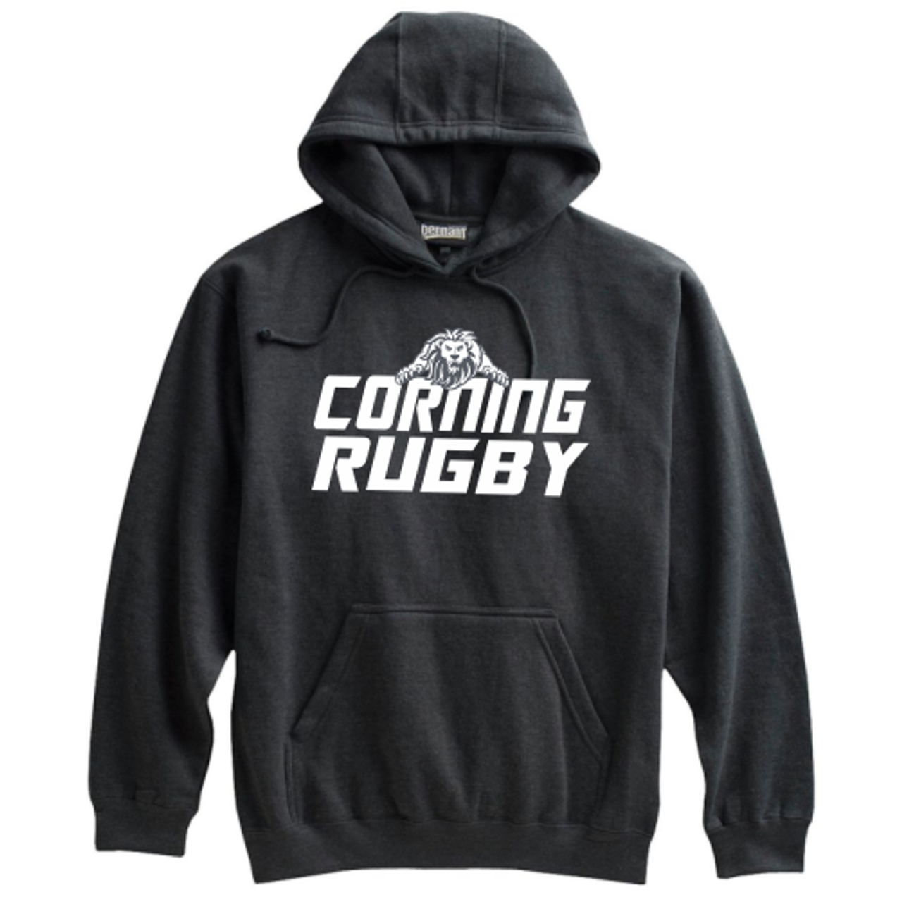 Corning Rugby Fleece Hoodie, Charcoal Gray