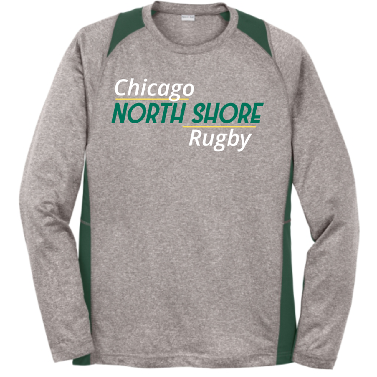 Chicago North Shore Colorblock Performance Tee, Gray/Forest