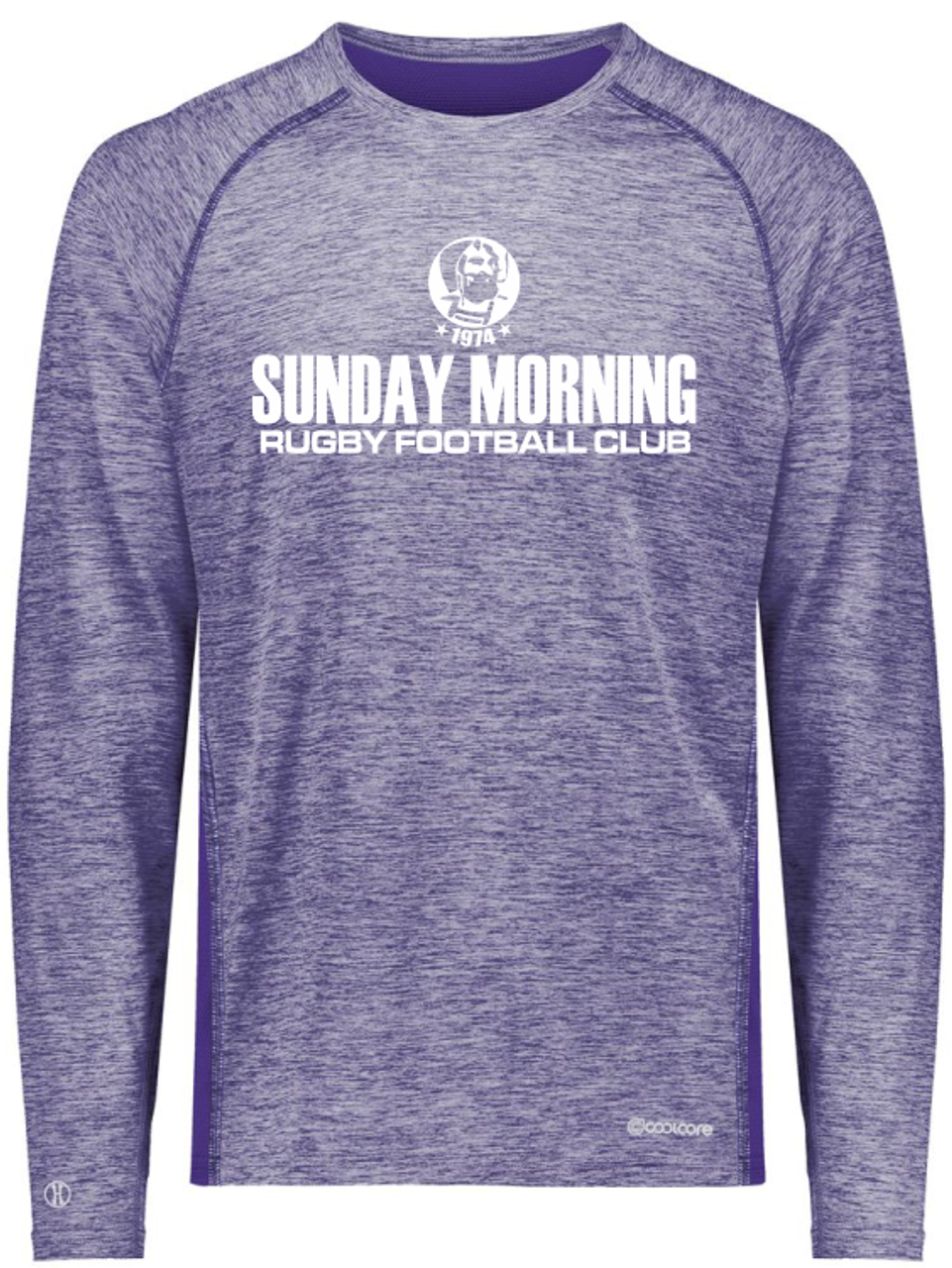 Sunday Morning Rugby Performance Tee, Heathered Purple