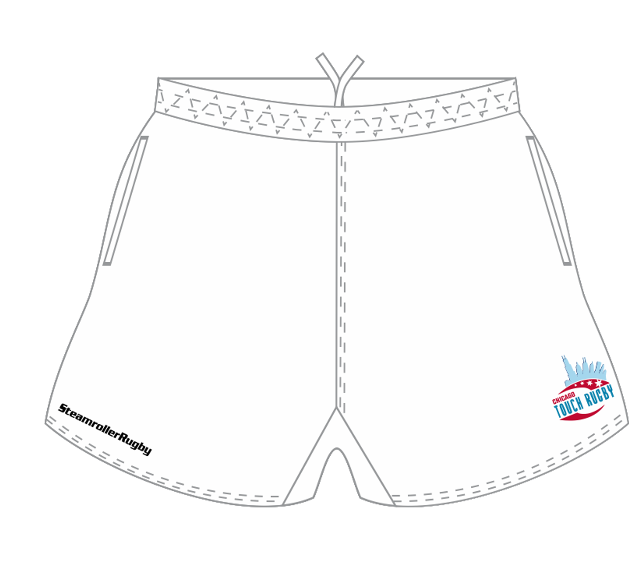 Chicago Touch Rugby SRS Pocketed Performance Shorts, White