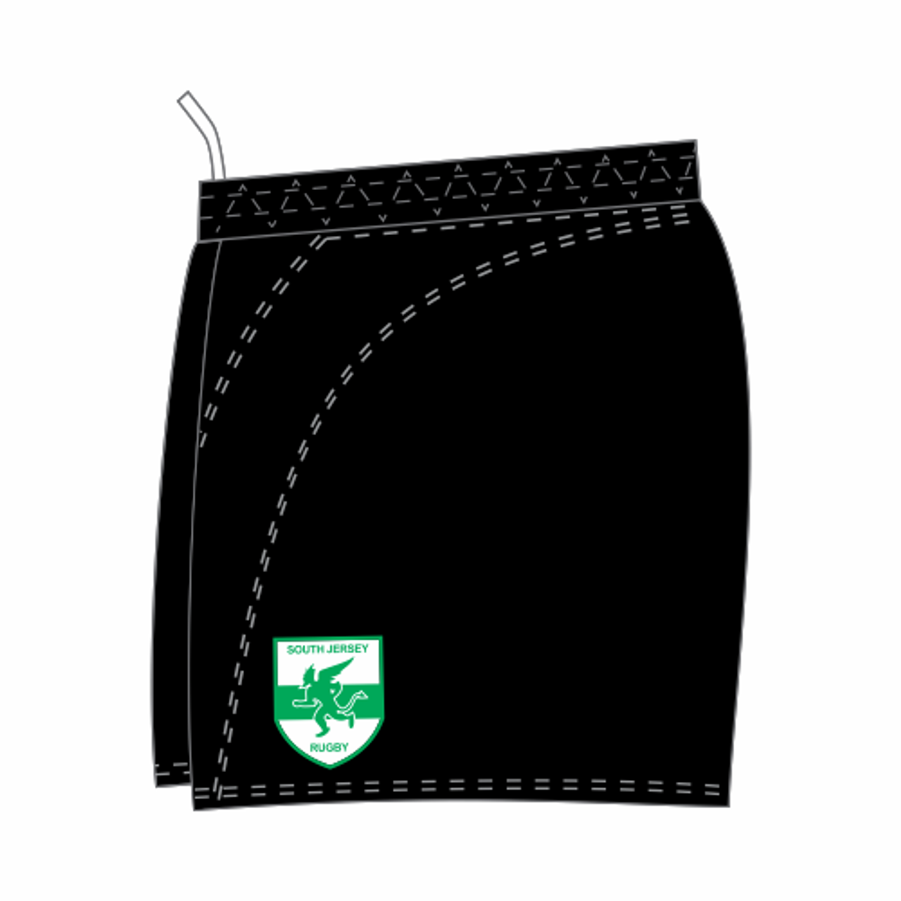 South Jersey RFC Performance Rugby Shorts, Black