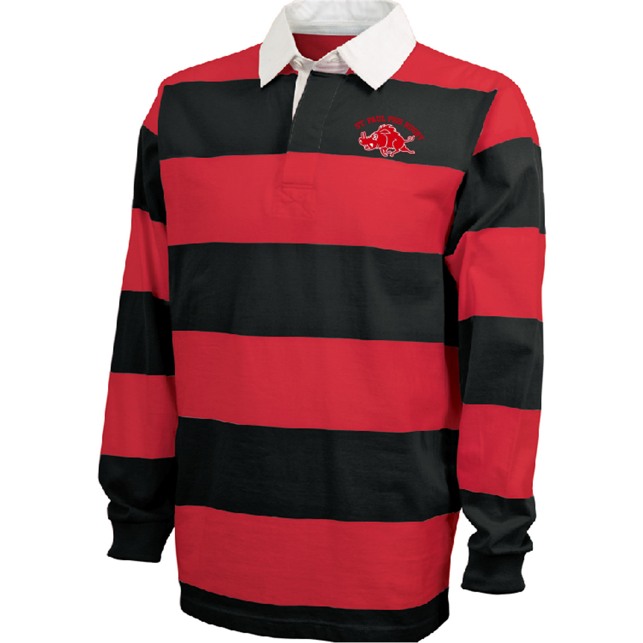 Black/Red rugby polo for St. Paul Pigs Rugby