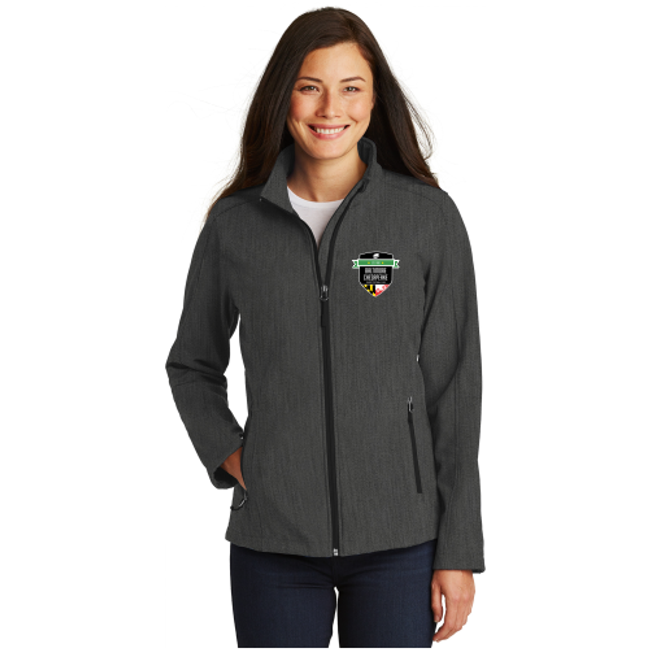 Baltimore Chesapeake Fleece-Lined Soft Shell Jacket, Heather Black