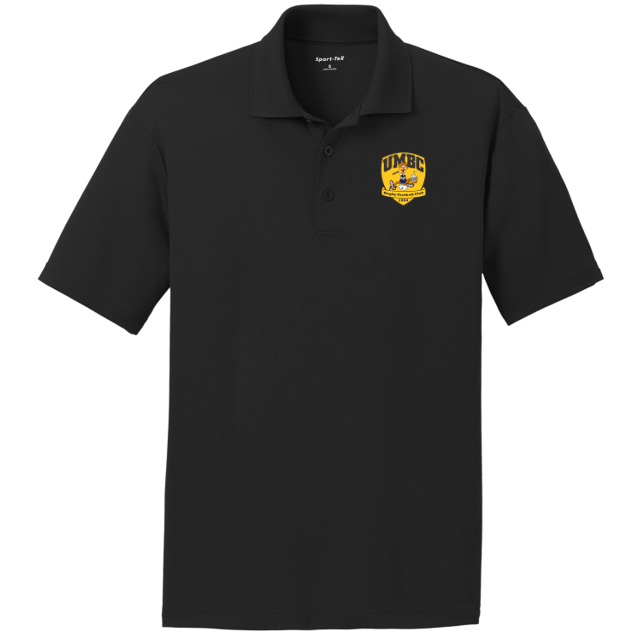 UMBC Men's Rugby Performance Polo, Black