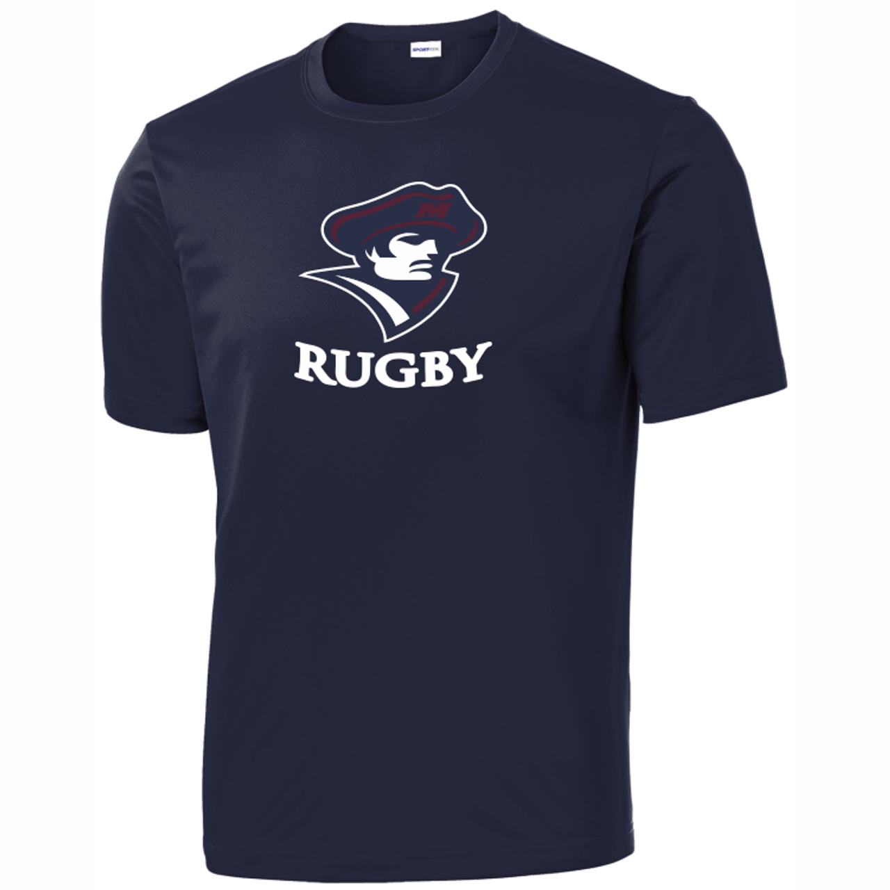 New York Maritime Rugby Mariner Logo Performance Tee, Navy