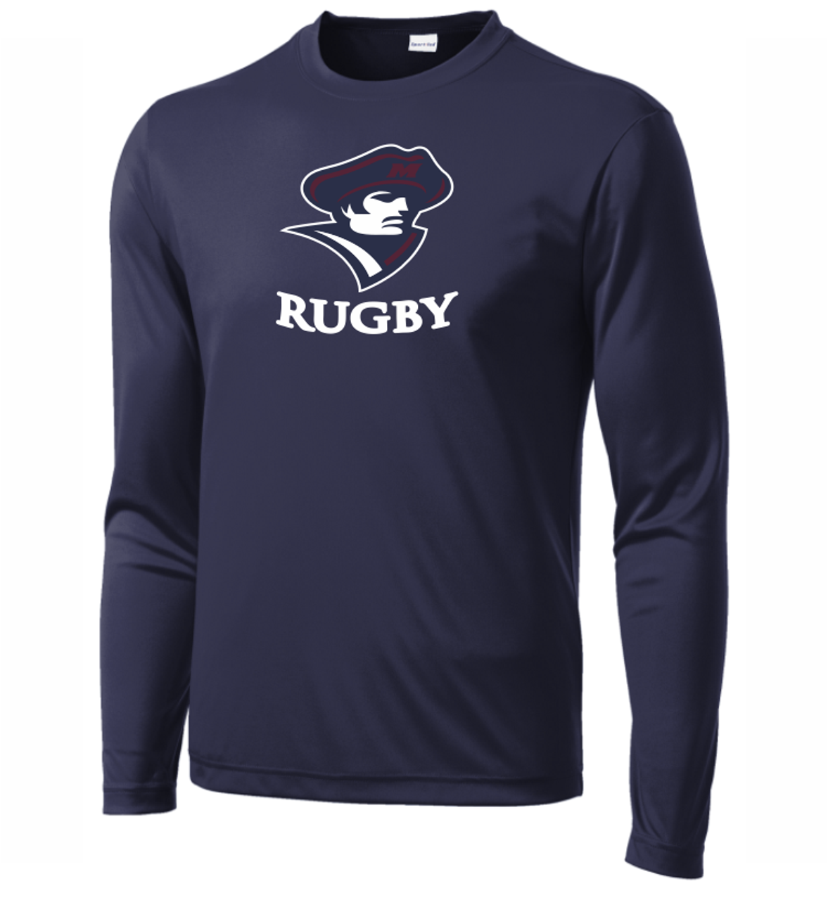 New York Maritime Rugby Mariner Logo Performance Tee, Navy