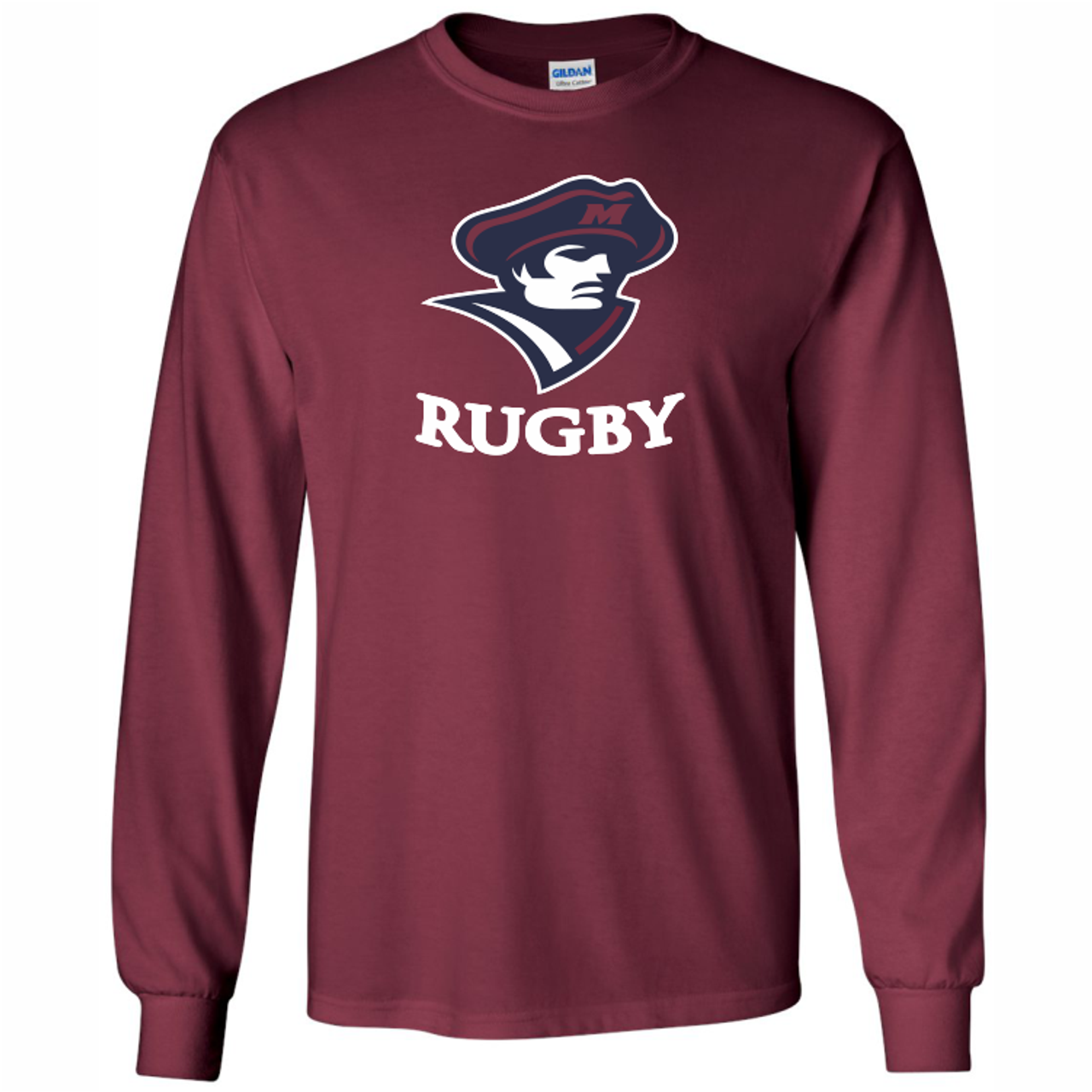 New York Maritime Rugby Mariner Logo Tee, Maroon